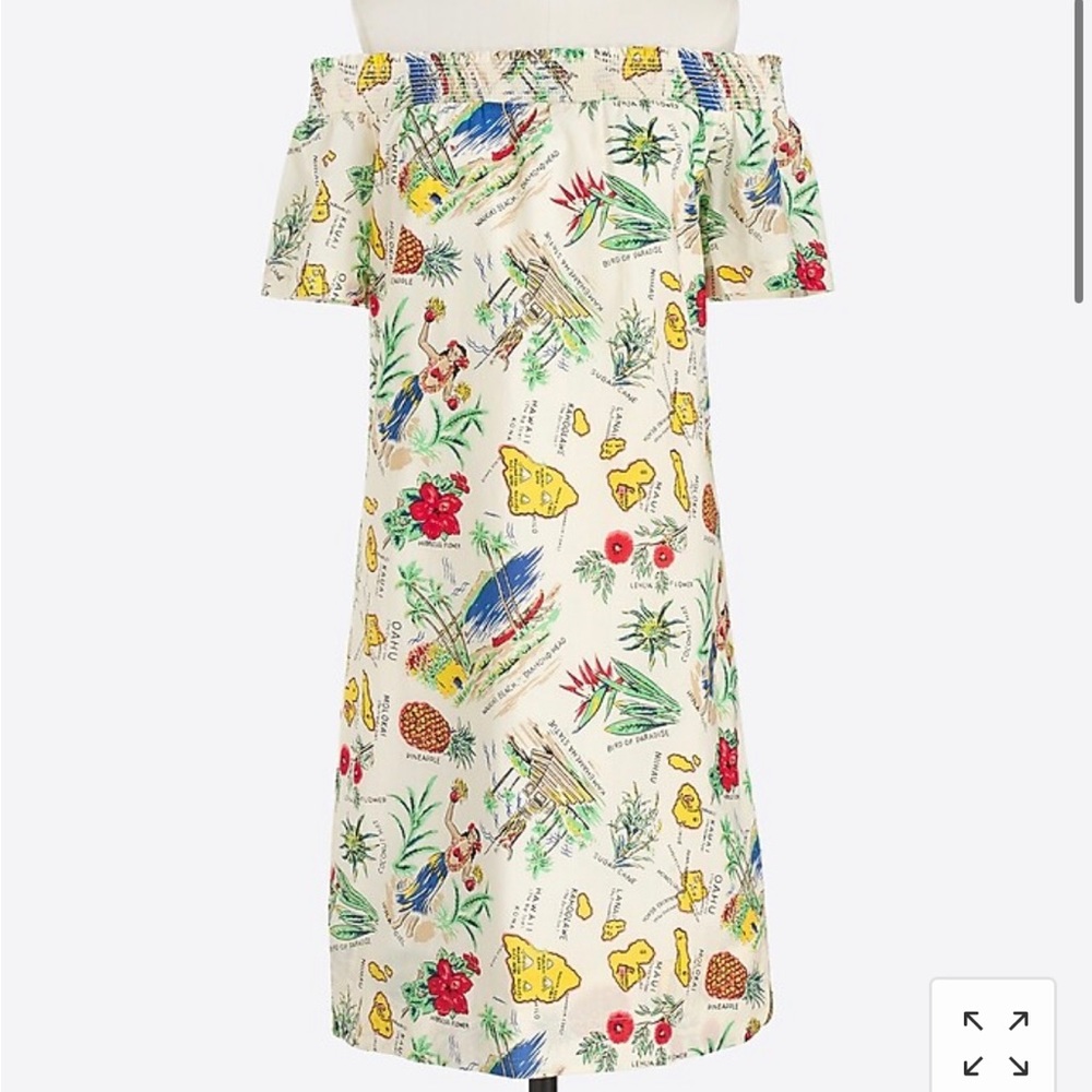 Printed off the shoulder dress - Hawaii print